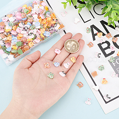 350 шт. 7 стиля полупрозрачных печатных смоляных кабошонов CRES-DC0001-02