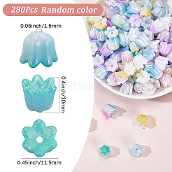 280шт 7 цвета акриловые бусины с переливающимся покрытием&nbsp;MACR-SP0001-87