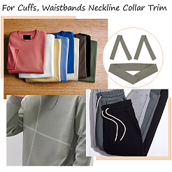 Ребристая ткань для манжет из 95 % полиэстера и 5 % спандекса. OCOR-WH0088-23A