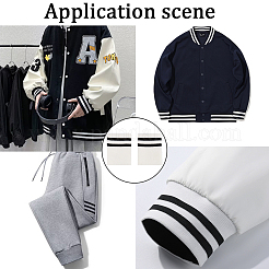 Хлопчатобумажные трубчатые манжеты в рубчик с полосатым узором AJEW-WH0348-200A