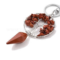 Брелок для ключей из натуральной красной яшмы&nbsp;KEYC-K022-01P-14
