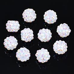 Бусины со стразами из смолы RESI-S253-12mm-GAB1