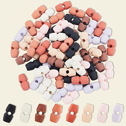 80 шт. двухцветные пластиковые пуговицы с тремя отверстиями DIY-GF0011-44