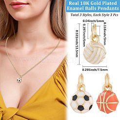 9 шт. 3 стиля латунных эмалевых подвесок&nbsp;KK-BBC0019-17