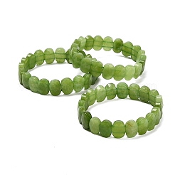 Овальные браслеты из натурального малайзийского нефрита с бусинами G-P589-02A-06