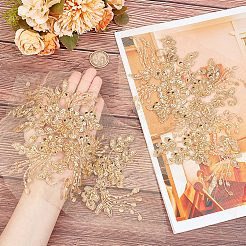 1 пара 3D цветочных вышитых аппликаций из полиэстера PATC-GF0001-36