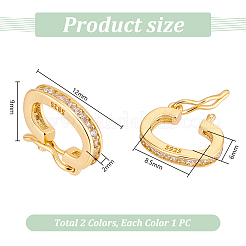 2 шт. 2 цвета 925 застежки-крутилки из стерлингового серебра STER-PH0001-82