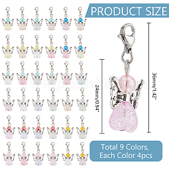 Акриловый кулон в виде сердца ангела HJEW-AB00705