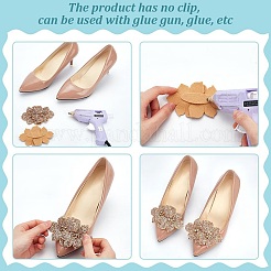 4 шт. 2-х цветные тканевые стразы для украшения обуви FIND-FG0003-55