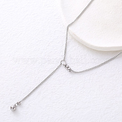 Ожерелья из нержавеющей стали с круглыми шариками и кисточками для женщин YL1426