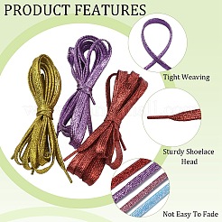 10 пара шнурков из полиэстера двух цветов&nbsp;AJEW-YW0002-11