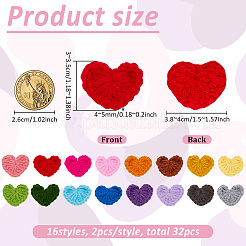 32 шт. 16-цветные полиэстеровые кабошоны&nbsp;DIY-FG0008-63