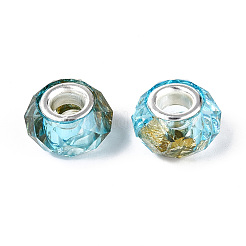 Прозрачные европейские бусины-рондель из смолы RESI-N044-01J