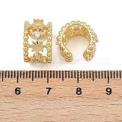 Латунные кольца из манжеты с прозрачным цирконием&nbsp;LS-EJEW-C159-01G