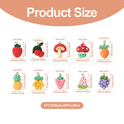 40шт 10 стиля непрозрачные подвески из смолы&nbsp;RESI-BY0001-05