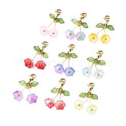 18шт 9-х цветный стеклянный подвесной декор в виде колокольчика HJEW-FS00037