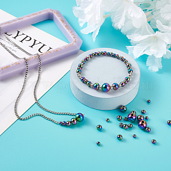 Стойка покрытие радужного цвета бусины из нержавеющей стали 304 FIND-MP0001-07