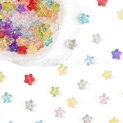 120шт 9 цвета прозрачные окрашенные распылением стеклянные бусины GLAA-FS0002-13