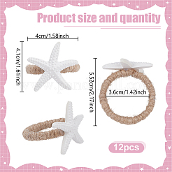 12 шт. кольца для салфеток в виде морской звезды из смолы&nbsp;DIY-GO0002-95