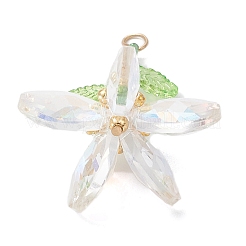 7 шт. подвески-цветы из стеклянных бусин ручной работы 7 цветов&nbsp;PALLOY-MZ00742