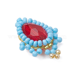 Подвески-слезинки из стеклянных бусин&nbsp;PALLOY-MZ00540-02