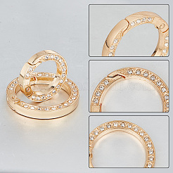 20 шт. 2 стиля сплава кристалл горный хрусталь пружинные затворные кольца&nbsp;FIND-GO0001-82