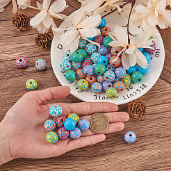 80шт 8 цвета деревянные бусины WOOD-FW0001-12