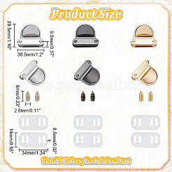 6 комплект двухцветных застежек для сумок из нержавеющей стали FIND-WR0009-01