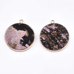 Природные подвески родонит&nbsp;G-T112-24J