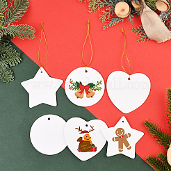 12 шт. 3 стиля пустые фарфоровые листы подвесные украшения&nbsp;AJEW-SP0004-05