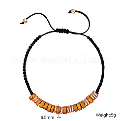 Браслет из плетеных бусин из натурального дерева IP6266-2