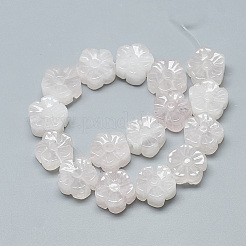 Резные натуральные бусы из розового кварца G-T122-08B