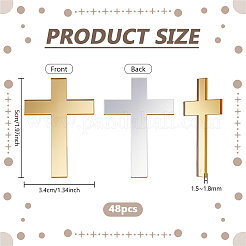 48 шт. зеркальные акриловые украшения для дома&nbsp;DIY-FG0008-28
