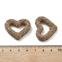Бусины из полимерной глины в форме сердца со стразами&nbsp;CLAY-NH0001-09A-02