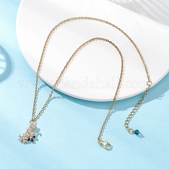 Подвеска в виде кошки с цветком&nbsp;NJEW-JN05715