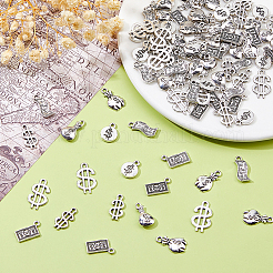 98 шт. 7 стиля подвески из сплава в тибетском стиле с денежной тематикой&nbsp;FIND-DC0007-56