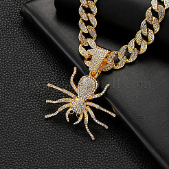 Ожерелья из кубинской цепи с подвеской в виде паука на Хэллоуин из сплава FS-WG4B1F3-01