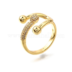 Латунные микро проложить манжеты кольца кубического циркония&nbsp;LS-RJEW-D308-03G-D