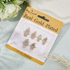 8 шт. 4 стиля латунные подвески с микропаве и кубическим цирконием KK-BBC0019-79