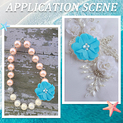 30 шт. полиэстер и пластик искусственный жемчуг и стразы цветочные украшения аксессуары&nbsp;DIY-SP0006-06B