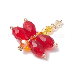 3 шт. подвески из стекла и золотой латуни&nbsp;PALLOY-TA00137