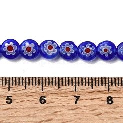 Ручной Millefiori стеклянные плоские круглые нити бисера&nbsp;LK-P011-22