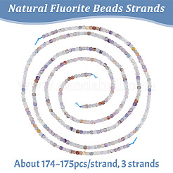 3 нити натуральных флюоритовых бусин нити G-OC0004-79