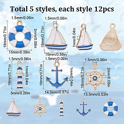 60шт 5 стиля подвески из сплава с эмалью&nbsp;FIND-SC0006-40