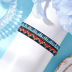 2шт. браслеты из стеклянных бусин ручной работы для женщин BJEW-MZ00158