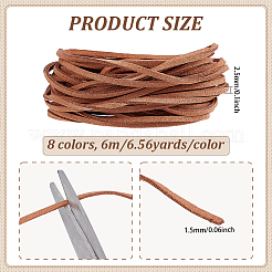 48м 8-х цветный плоский замшевый шнур WCOR-PH0001-04