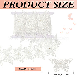 3 ярд органзы с отделкой из кружева с вышивкой из пластиковых жемчужин OCOR-MA0001-69