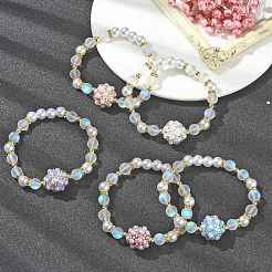 Эластичный браслет из синтетического лунного камня BJEW-JB09503