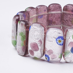 Handmade millefiori lampwork вышитый бисером стрейч-браслеты&nbsp;BJEW-G530-02