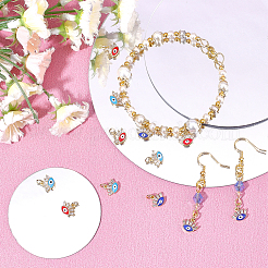 12 шт. 3 цвета латунные подвески с микропаве и кубическим цирконием&nbsp;ZIRC-AR0001-12